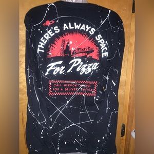 Disney x Junk Food xs pizza planet long sleeve splattered paint tshirt